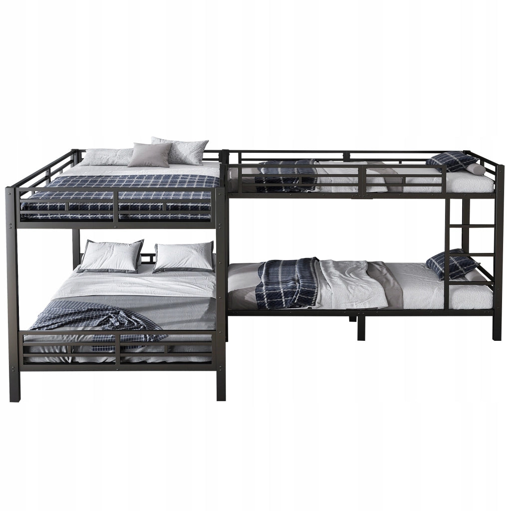 Letto a castello 90x200 e 140x200 - Xylo - Nero, metallo
