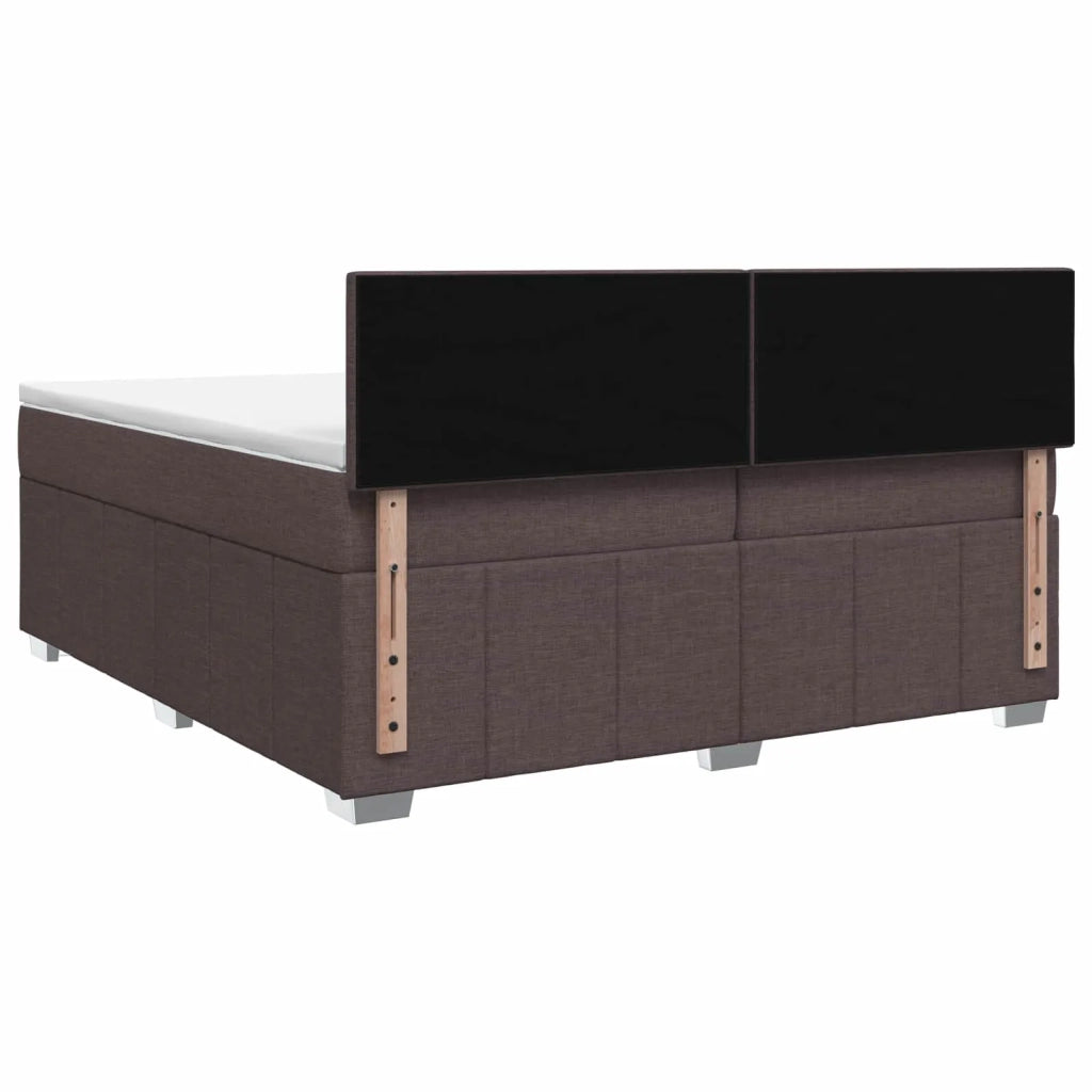Letto box spring con materasso Marrone Scuro 200 x 200 cm 3451293