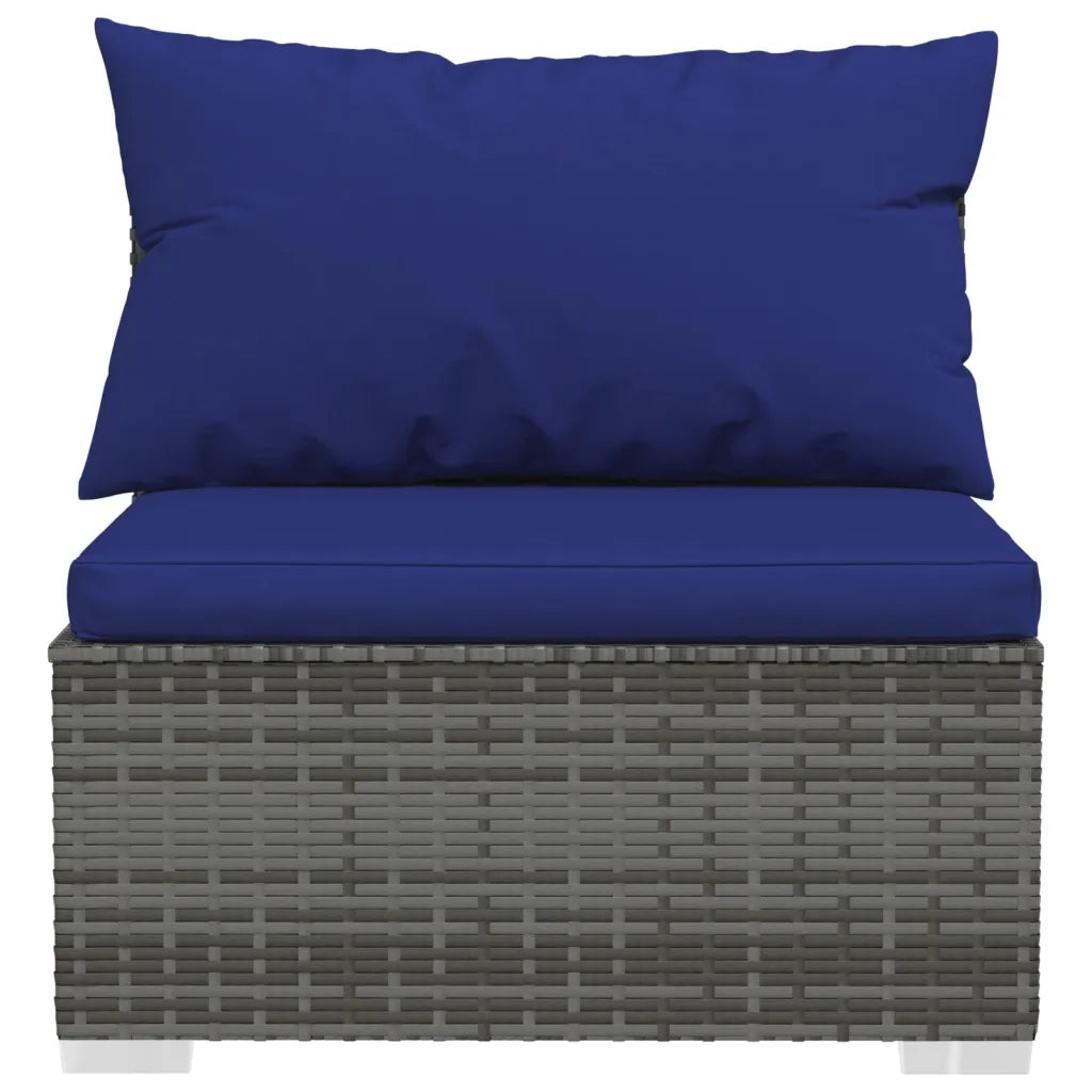 Set Divani da Giardino 6 pz con Cuscini in Polyrattan Grigio 3101942