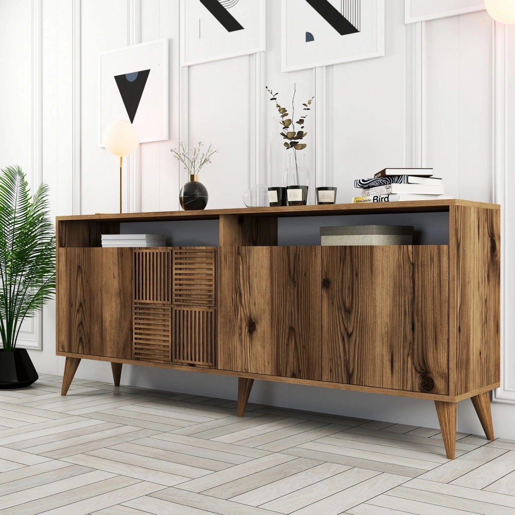 Buffet in legno "Milano" - 180 x 35 x 78 cm - Noyer