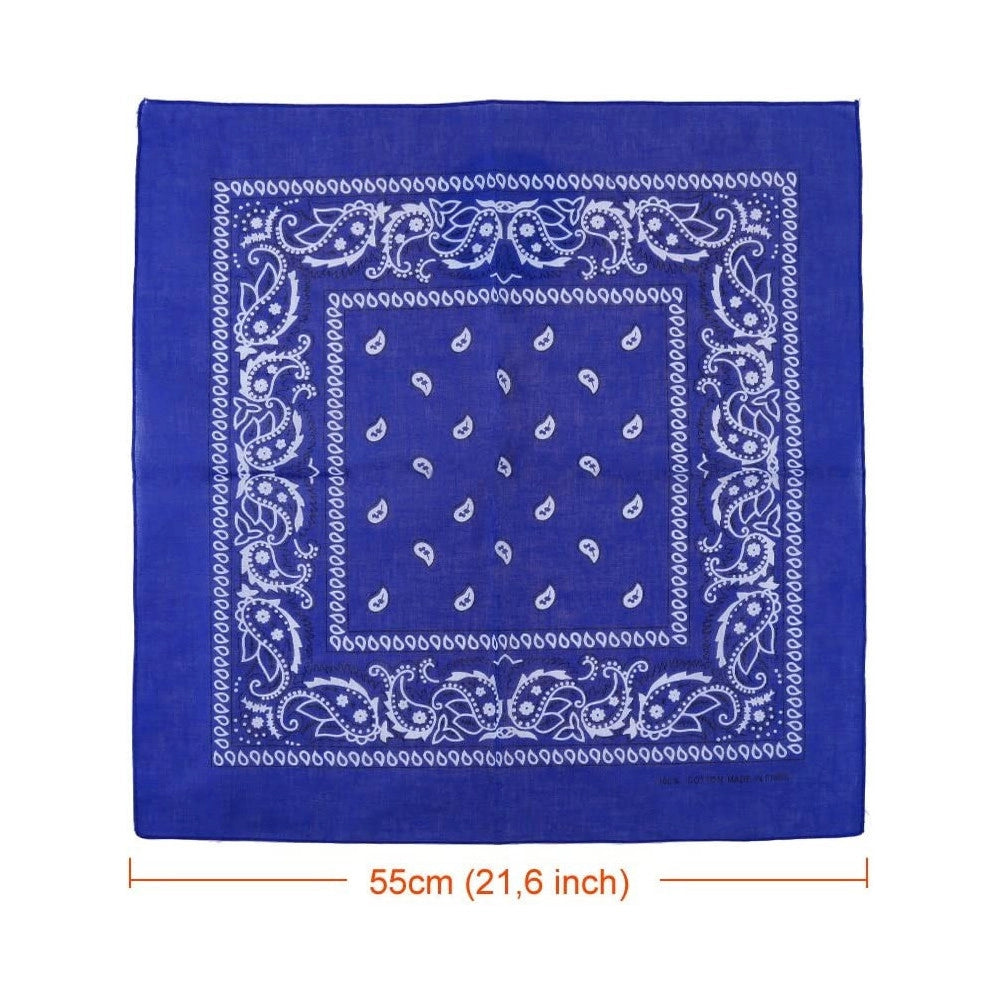 Trade Shop - Set Bandana Vari Colori Per Capelli Collo Sciarpa Fazzoletti Da Taschino Cotone -