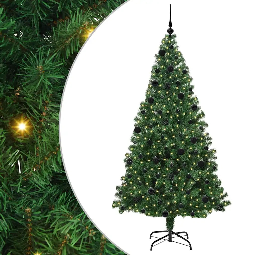 Albero di Natale Artificiale-Albero Natalizio con 300 LED Verde 210 cm 731288