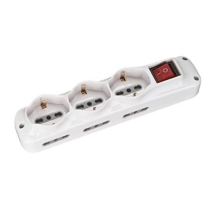 Multipresa compatta 9 posti 10-16a-schuko con interruttore