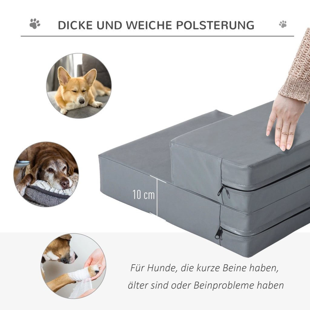 Scala per animali domestici pieghevole 2 gradini ¨C Minimal ¨C Grigio 20 cm