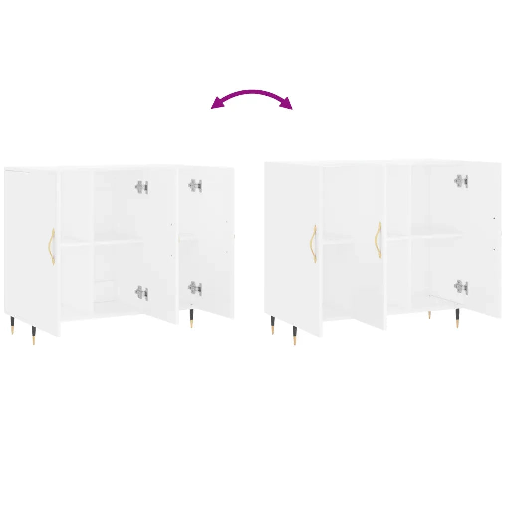 Credenza Bianca 90x34x80 cm in Legno Multistrato 828084