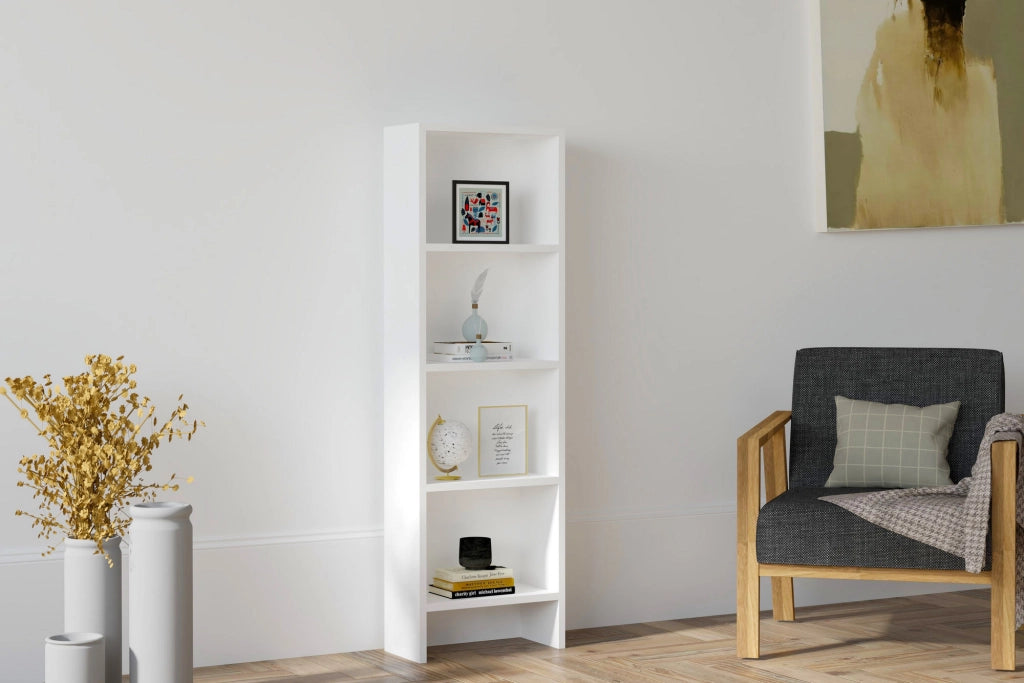 Libreria in legno "Barkin" - 40 x 19 x 150 cm - Bianco