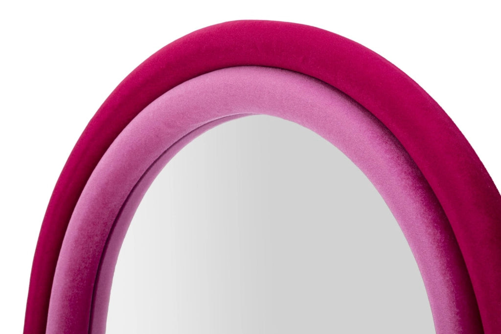 Specchio da muro cornice in velluto fuxia 60x4x160cm CLOE