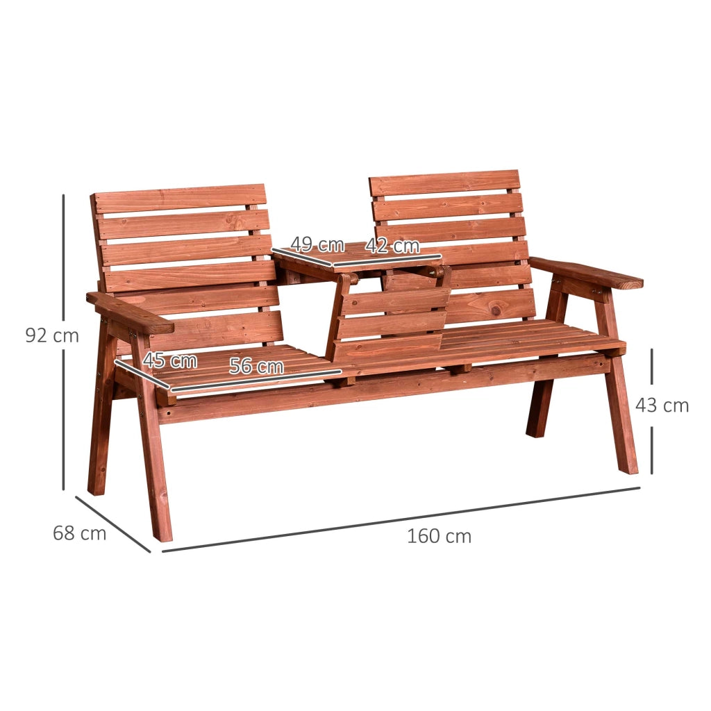 Panchina da Giardino in Legno 2/3 Posti ¨C Minimal ¨C 160x68x92cm