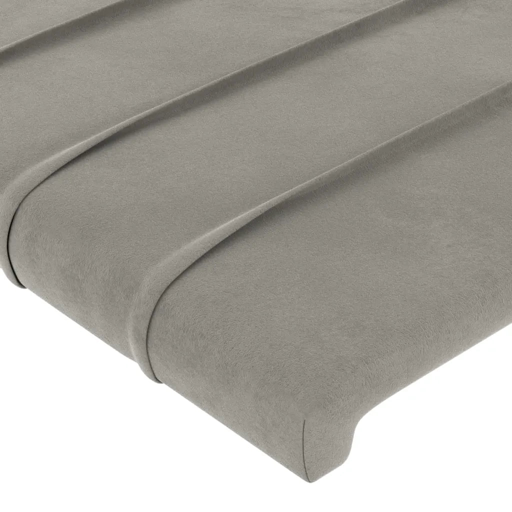 Testiera | Testata Grigio Chiaro a LED 103x16x78/88 cm in Velluto
