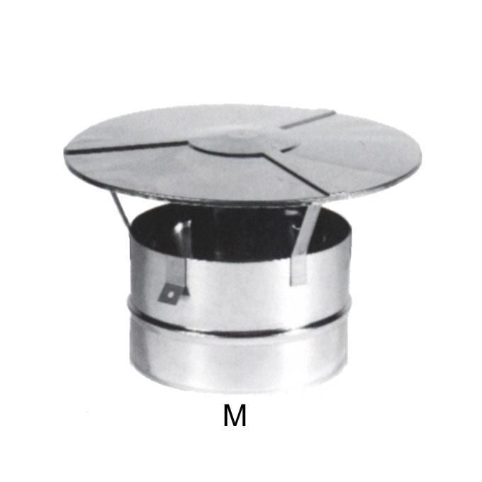 MARAL TERMINALE PARAPIOGGIA INOX 15 MODELLO CAPPELLO CINESE STRUTTURA MONOPARETE ACCIAIO INOX AISI 316L CERTIFICAZIONE V2 FINITURA LUCIDA colore Acciaio