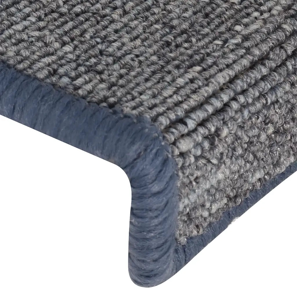 Tappetini per scale 30 pz 65x21x4 cm Grigio chiaro e blu con bordo rettangolare 3365780