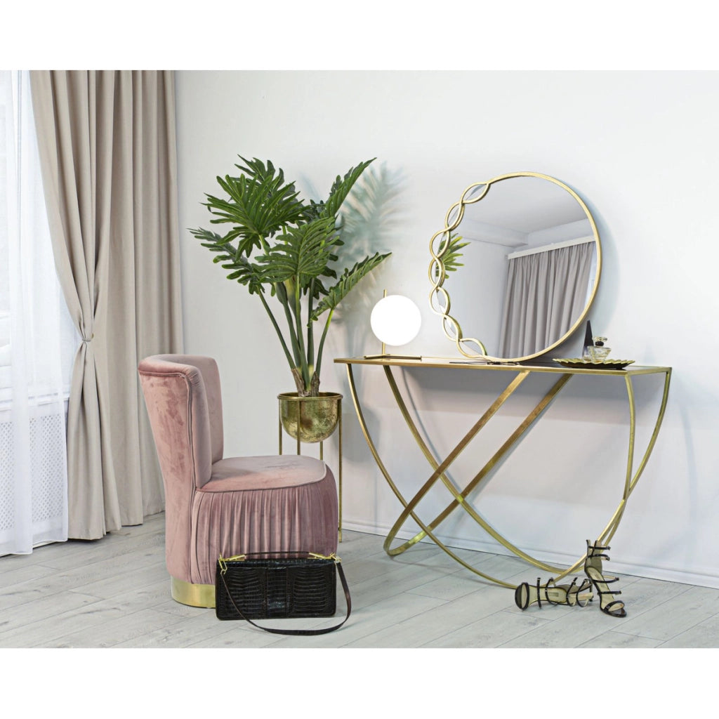 Tavolo Consolle VKH620, Oro, Metallo, 120x40x79 cm