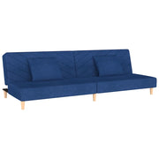 Divano letto | Sof¨¤ letto | Letto singolo a 2 Posti con 2 Cuscini Blu in Tessuto