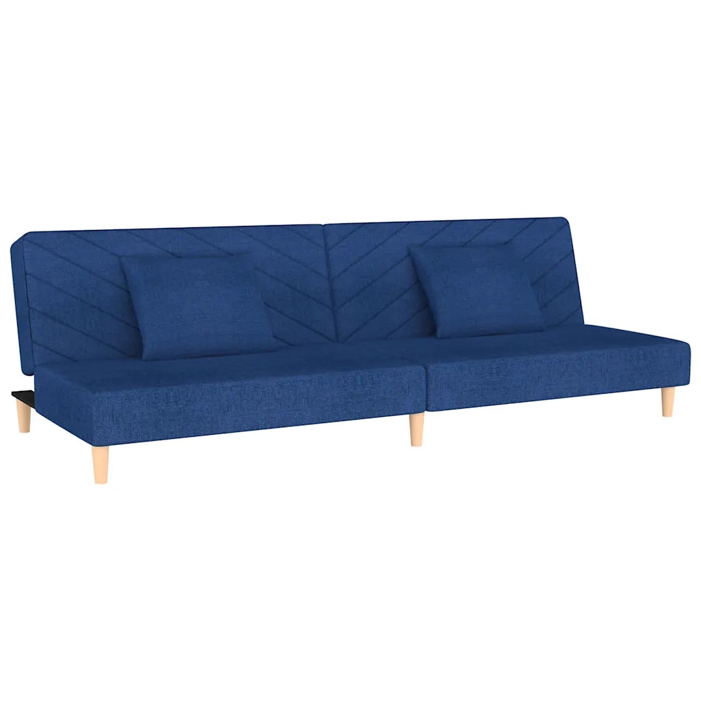Divano letto | Sof¨¤ letto | Letto singolo a 2 Posti con 2 Cuscini Blu in Tessuto