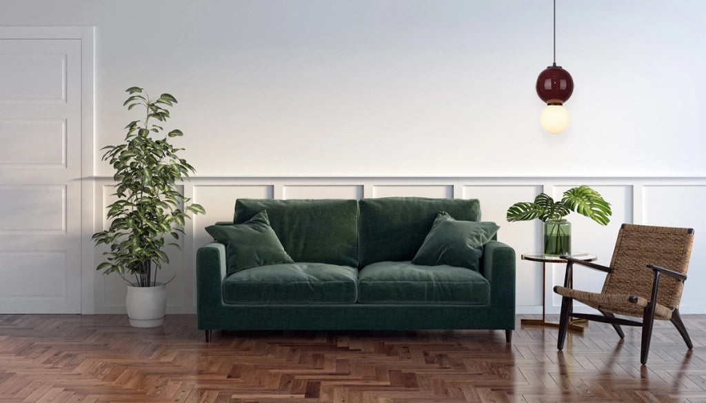 Sospensione moderna bordeaux/bianca 2 sfere Ø25 LED7W Italux