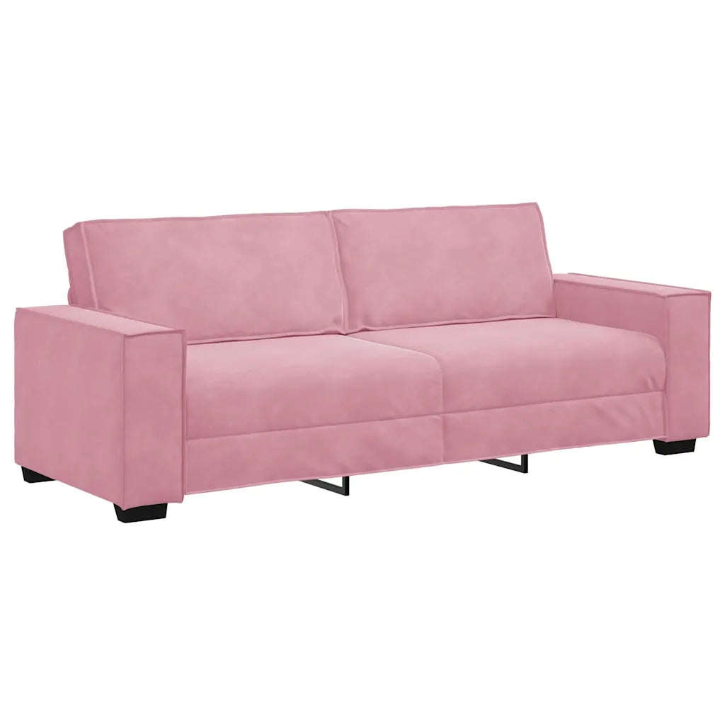 Set di Divani 3 pz con Cuscini rosa in Velluto 3324621