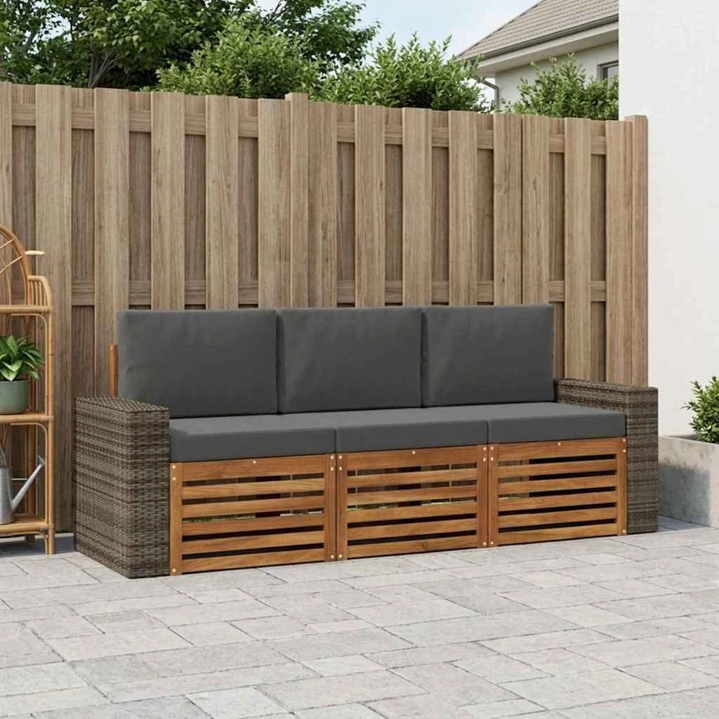 Set divani 3 pz Legno di Acacia Massello 3383978