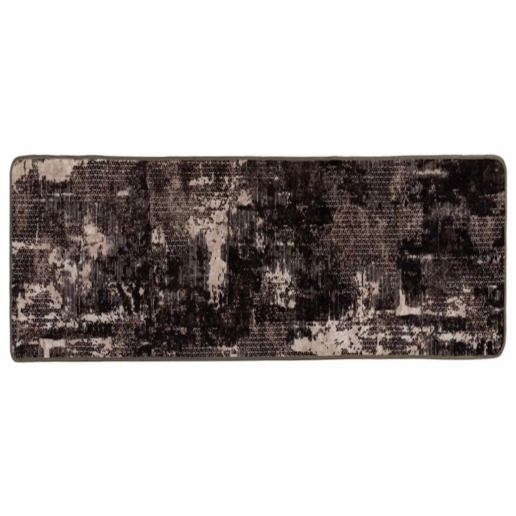Runner in Moquette | Runner Tappeto MARSA Nero 100 x 200 cm Poliestere e PVC