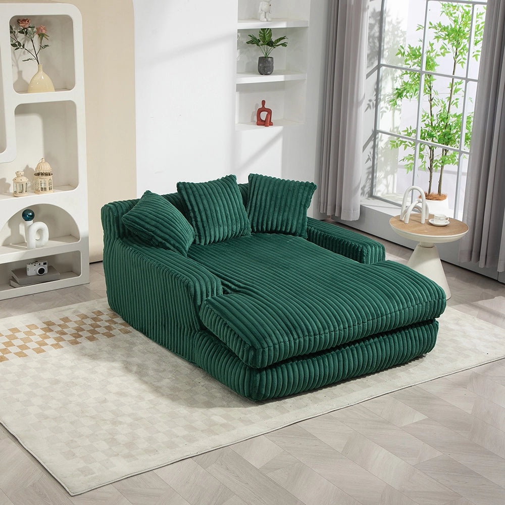 Cloud couch - Xylo - Velluto coste 3 cuscini verde smeraldo