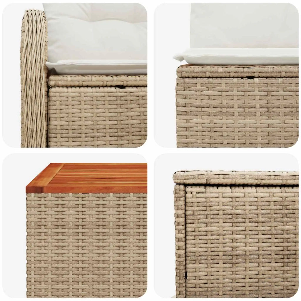 Set di divani 8 pz Beige e Bianco Crema 3448072