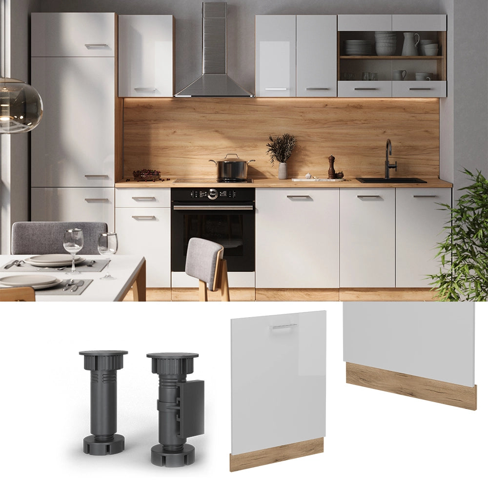 Vicco Coperchio per lavastoviglie Bianco lucido 60 cm , PL Marmo