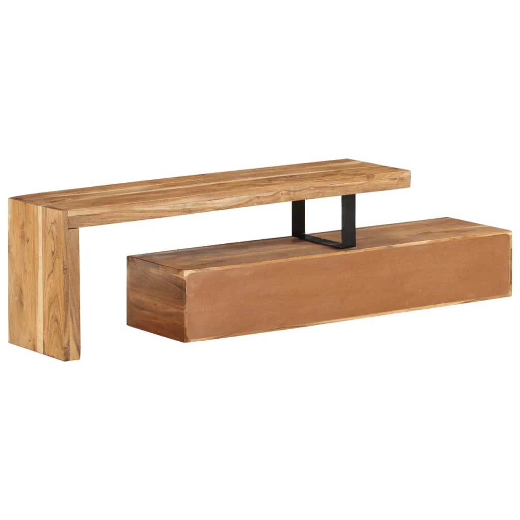Mobile porta TV multimediale mensola per TV credenza per TV sala da pranzo soggiorno camera da letto legno massello di acacia marrone 02_0026957