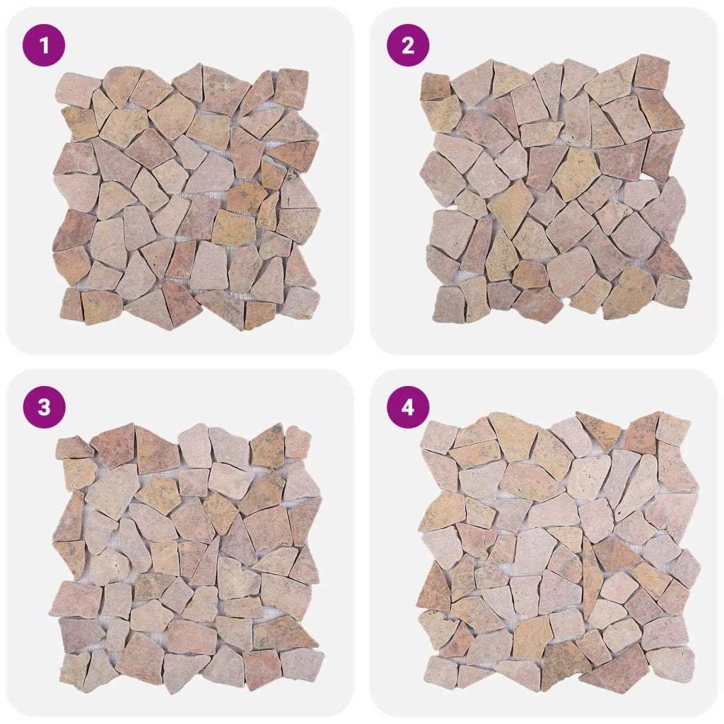 Piastrelle Mosaico Rosso 30 x 30 cm Marmo 42033529