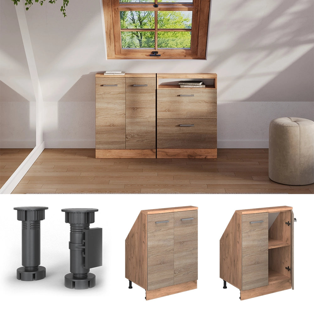 Mobile sottotetto Rion Sonoma/Rovere dorato con 2 porte Vicco