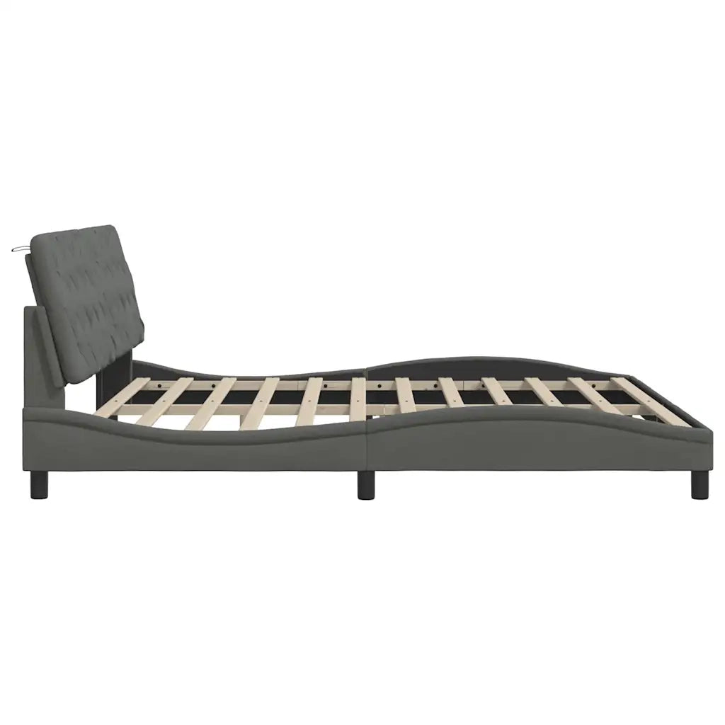 Giroletto senza Materasso Grigio Scuro 200x200 cm Tessuto 3310623