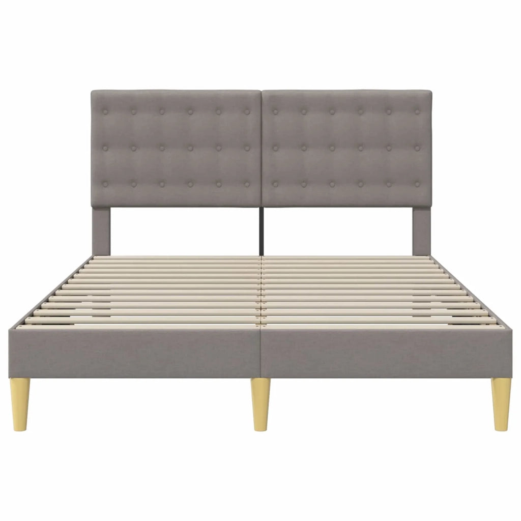 Letto matrimoniale | Letto per adulti | Struttura del letto con testiera Tortora 140 x 190 cm Tessuto