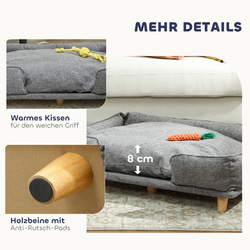 Letto per Cani ¨C Minimal ¨C Tessuto Naturale Grigio Scuro