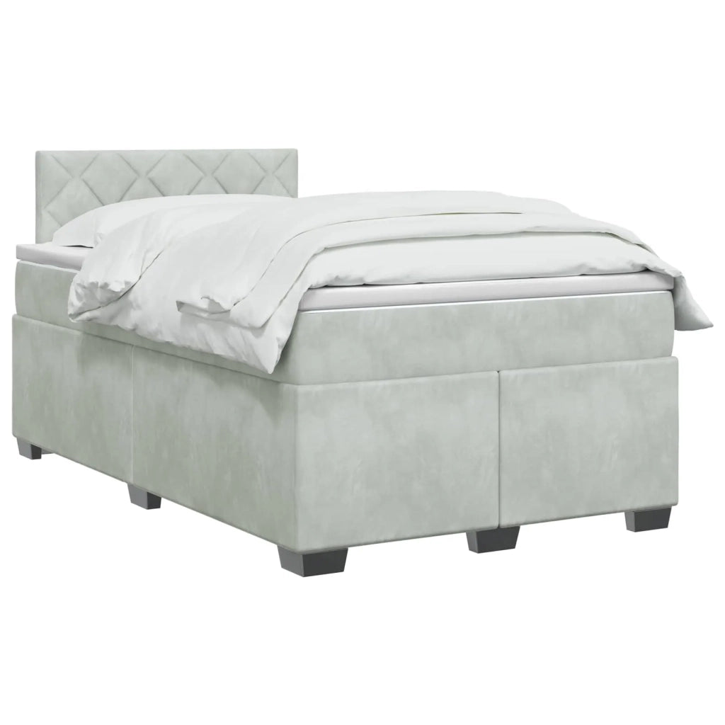 Letto con Box Spring, Materasso e LED Grigio Chiaro Velluto 3452144