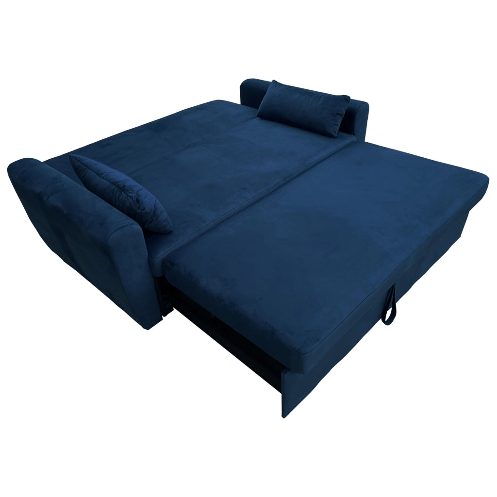 MATTDivano letto a 2 posti in velluto blu