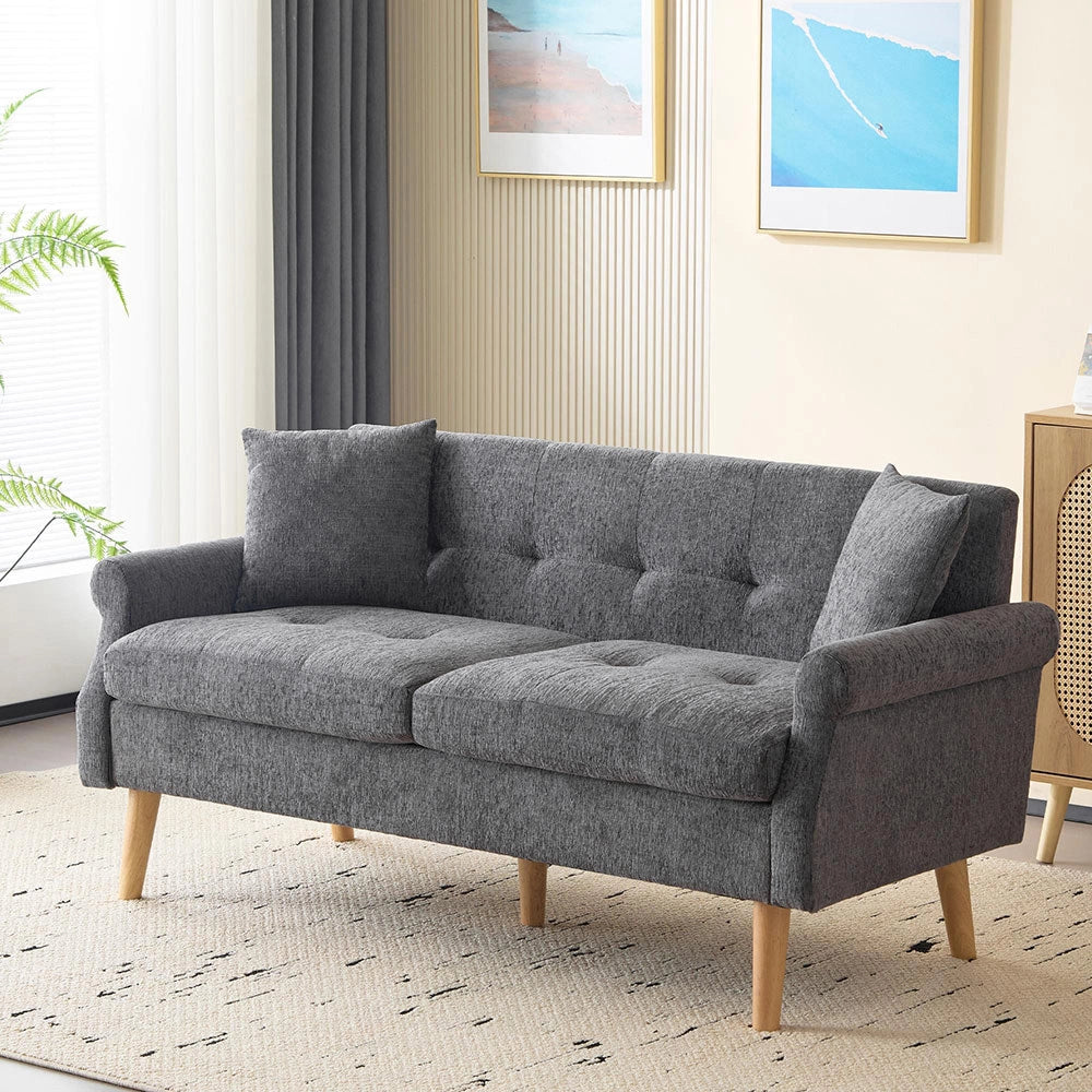 Divano 2 posti - Xylo - tessuto chenille con cuscini spessi design moderno