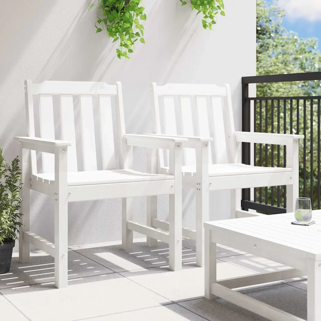Sedia da pranzo da giardino 2 pcs Bianco 65,5 x 59 x 88 cm HDPE 42006604