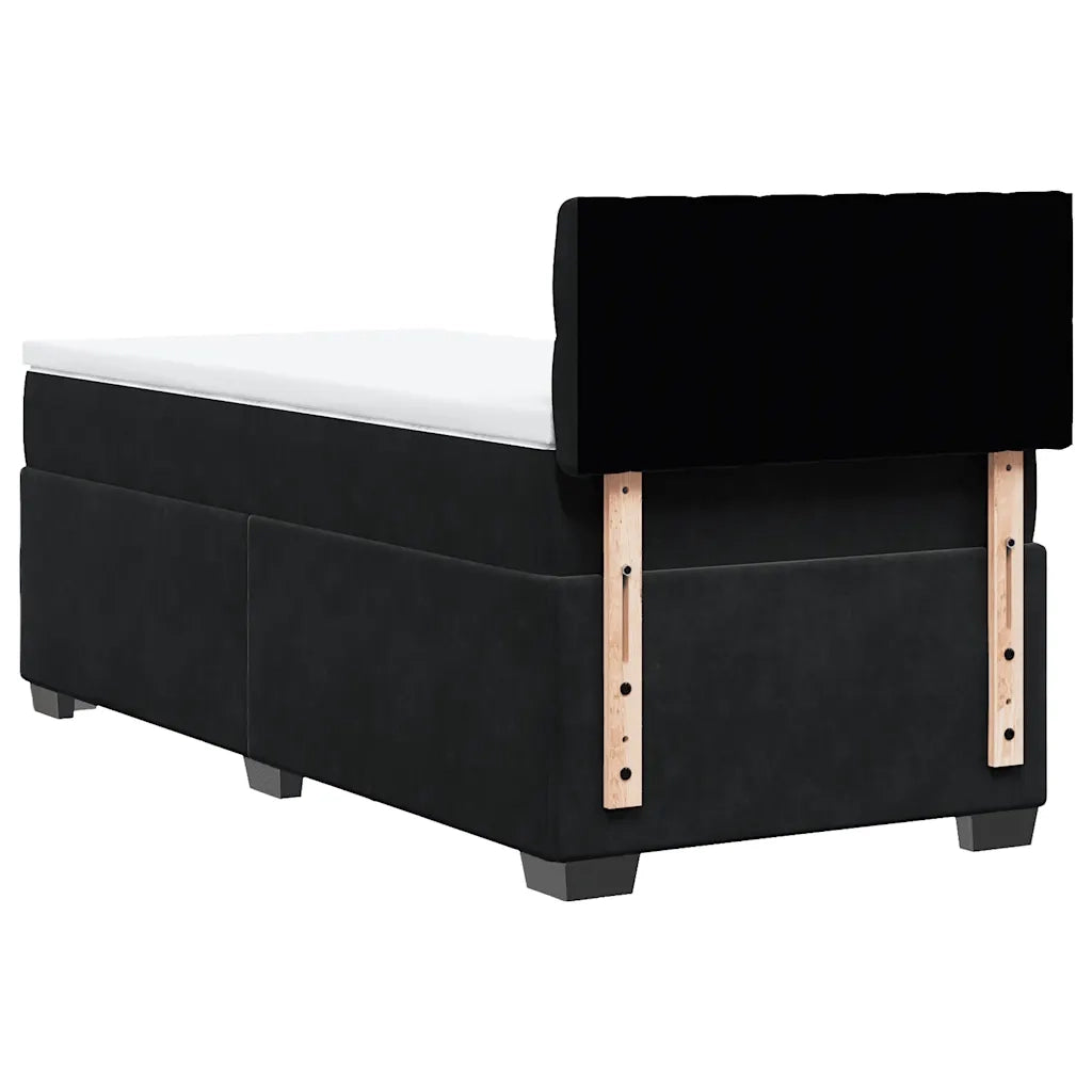 Giroletto a Molle con Materasso-Struttura Letto Nero 80x200 cm in Velluto 749831