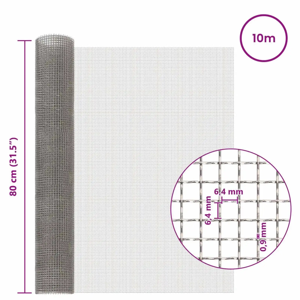 Rete per schermatura 80 x 1000 cm 3 Mesh Argento 42039637