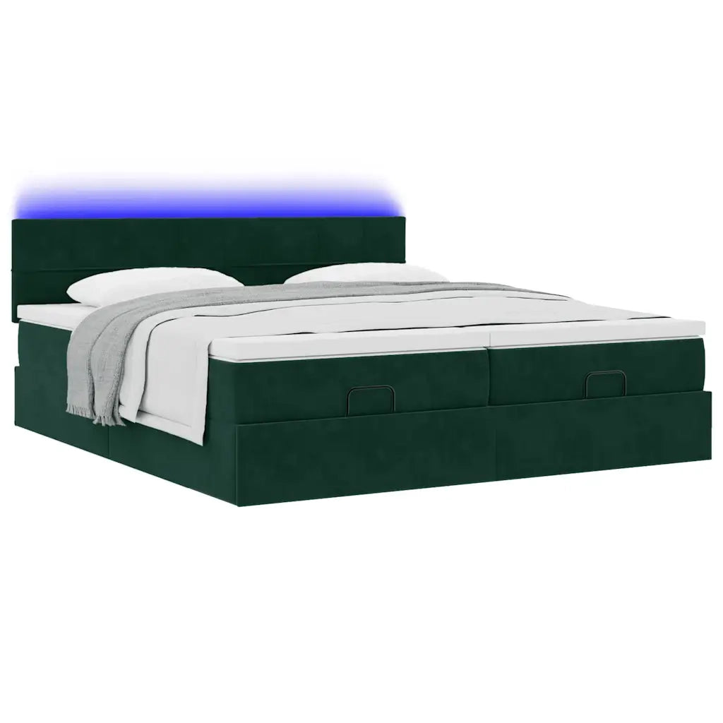 Struttura Letto Pouf con Materassi 180x200 cm Velluto