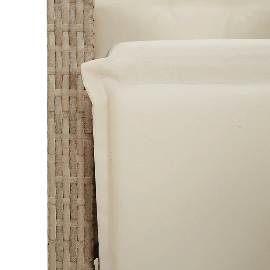 Set da Pranzo da Giardino 5 pz con Cuscini Beige in Polyrattan 3212814