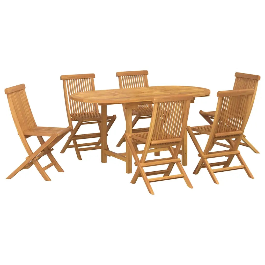 Set da Pranzo per Giardino 7 pcs Marrone Legno di teak solido 3157129