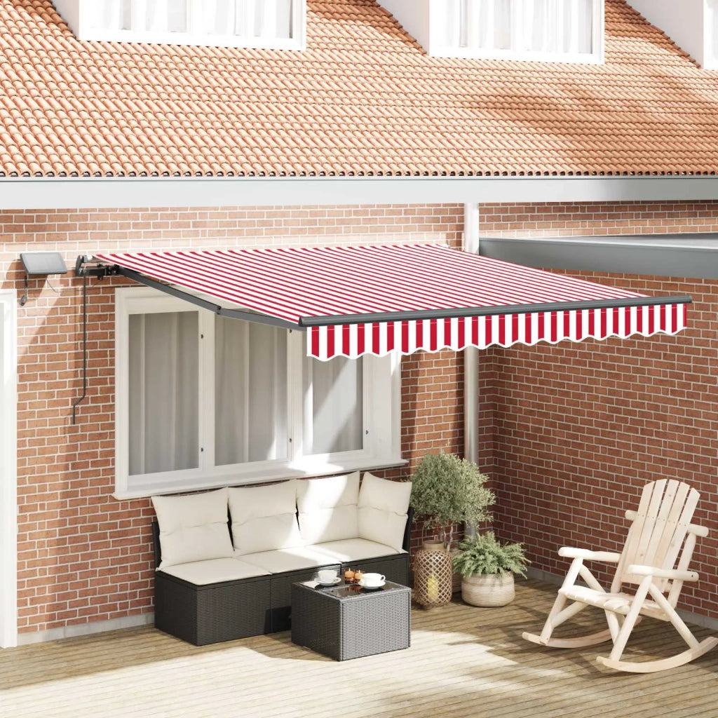 Tenda Retrattile Rosso e bianco 300 x 250 cm Tessuto 3329984