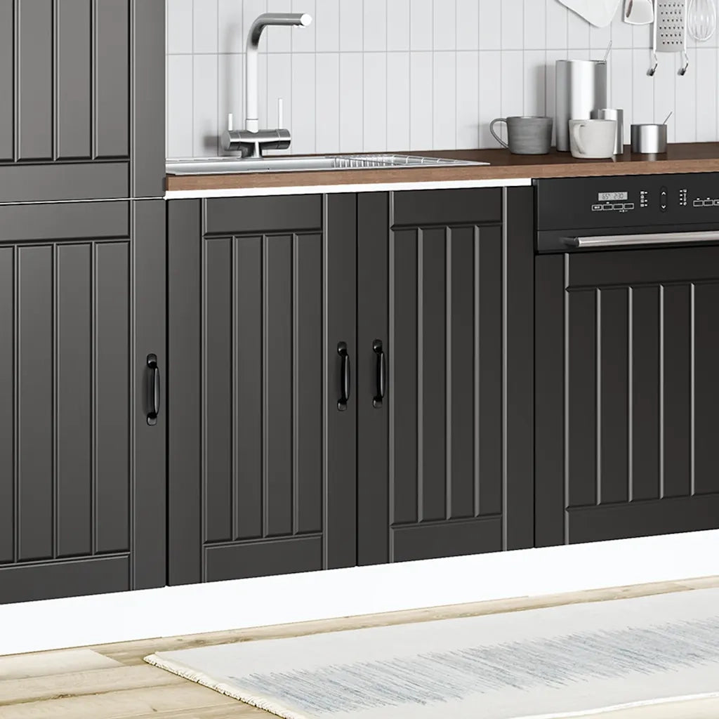 Mobile Base Lavello Lucca Nero in Legno Multistrato 853688