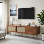 Cassettiera per TV noce MDF lunghezza 160 cm
