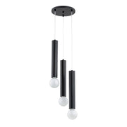 Lampada sospensione minimal nera 3xE27 15W TWISTER Alfa