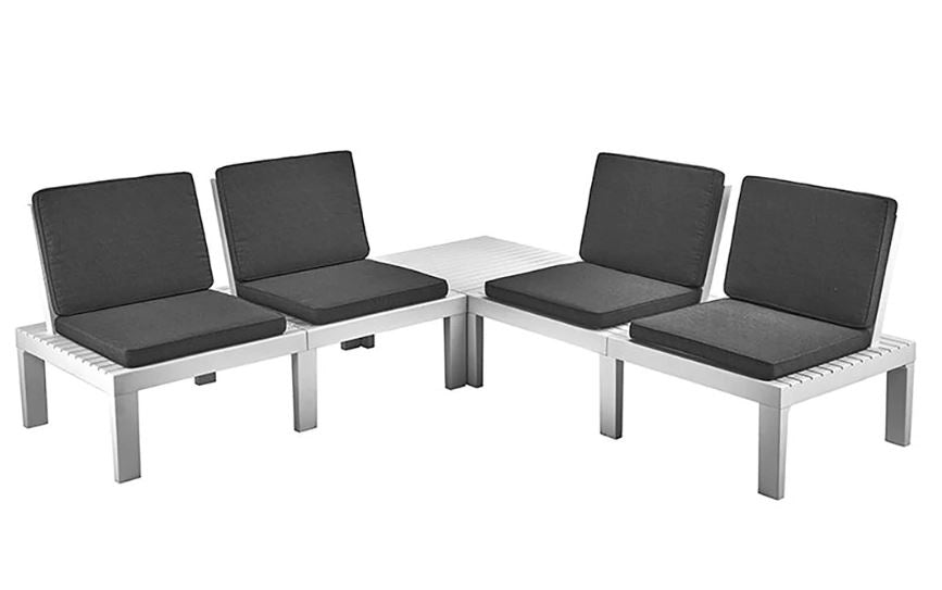 MAURY'S MOLOK SALOTTO DA GIARDINO CON CUSCINI 5 PZ BIANCO