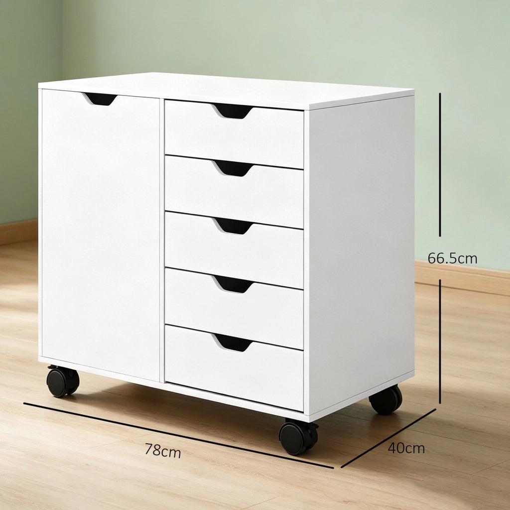 Cassettiera Laterale con Ripiano Regolabile ¨C zephmum ¨C Bianco 60x40x80