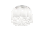 Plafoniera Moderna Compo Metallo Bianco 10 Luci E27