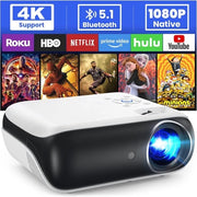 Proiettore Mini Bluetooth 9500 Lumen - 4K Supportato - Altoparlanti Integrati - Bianco
