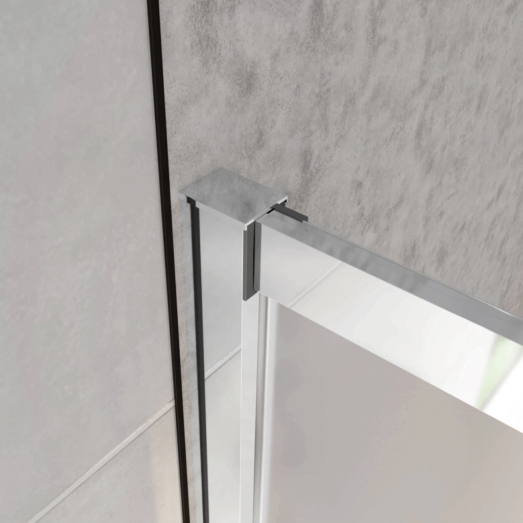 H.185 cm Box Doccia a Tre Lati Porta Scorrevole con 2 Parete Fissa Vetro Temperato 5 mm Satinato Opaco 100x70x70 cm