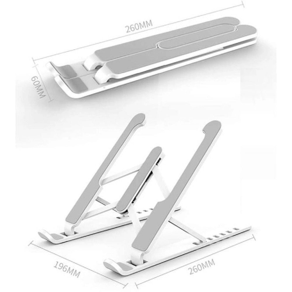 Trade Shop - Supporto Stand Pieghevole In Plastica Antiscivolo Per Laptop Notebook Tablet P1 -